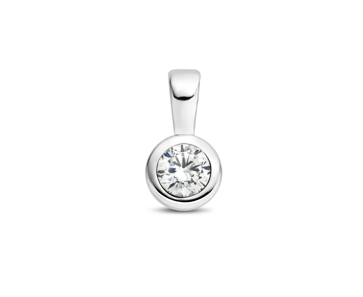 JUNI hanger 12mm zilveren hart geboortesteen licht amethist zirconia (zonder collier