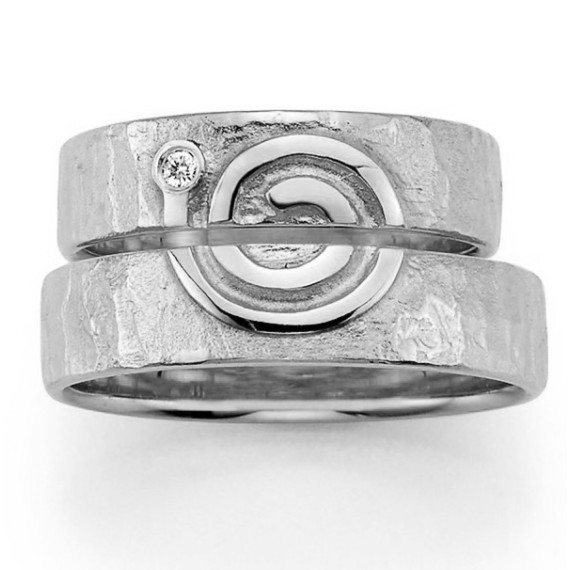 zilveren trouwring spiral